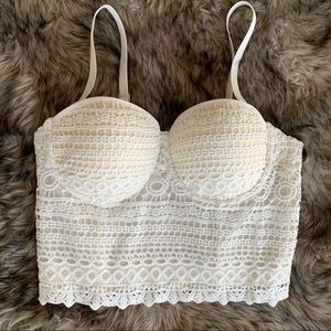 Padded Corset Bustier Lace Crop Top